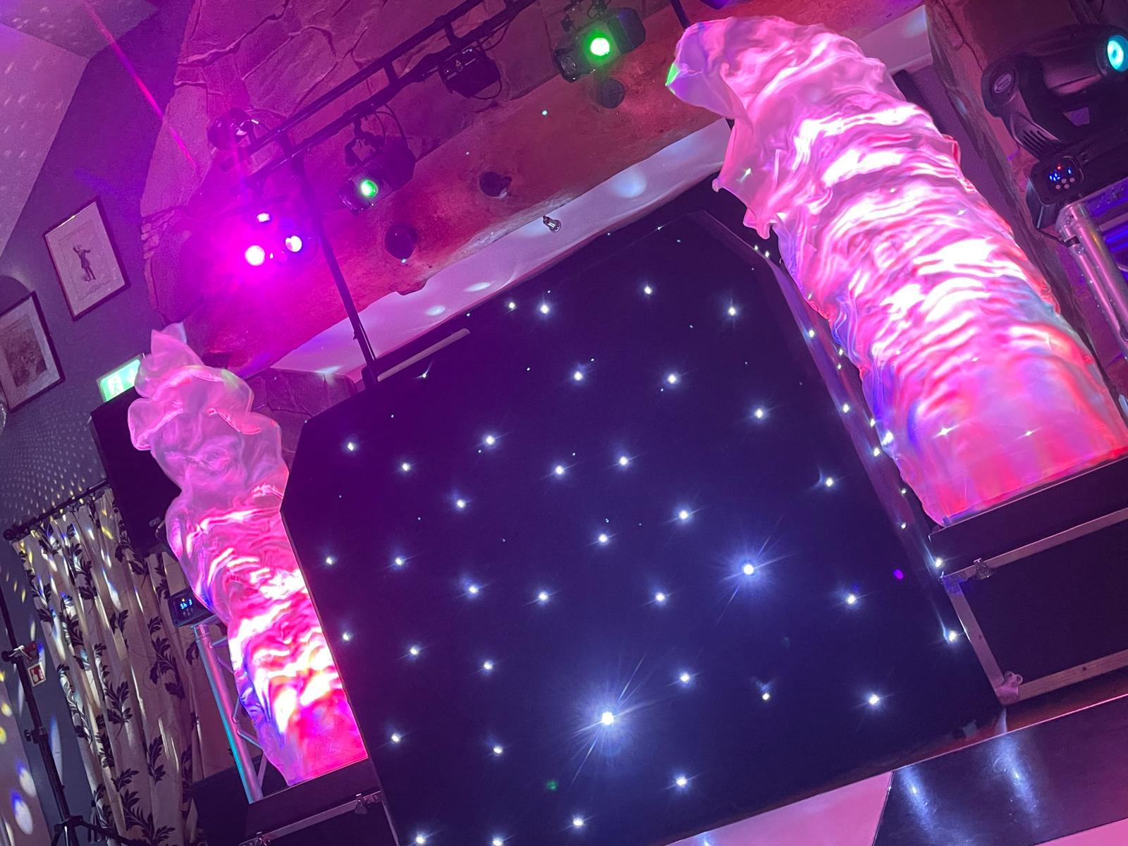 Starlit dance floor at a private birthday celebration