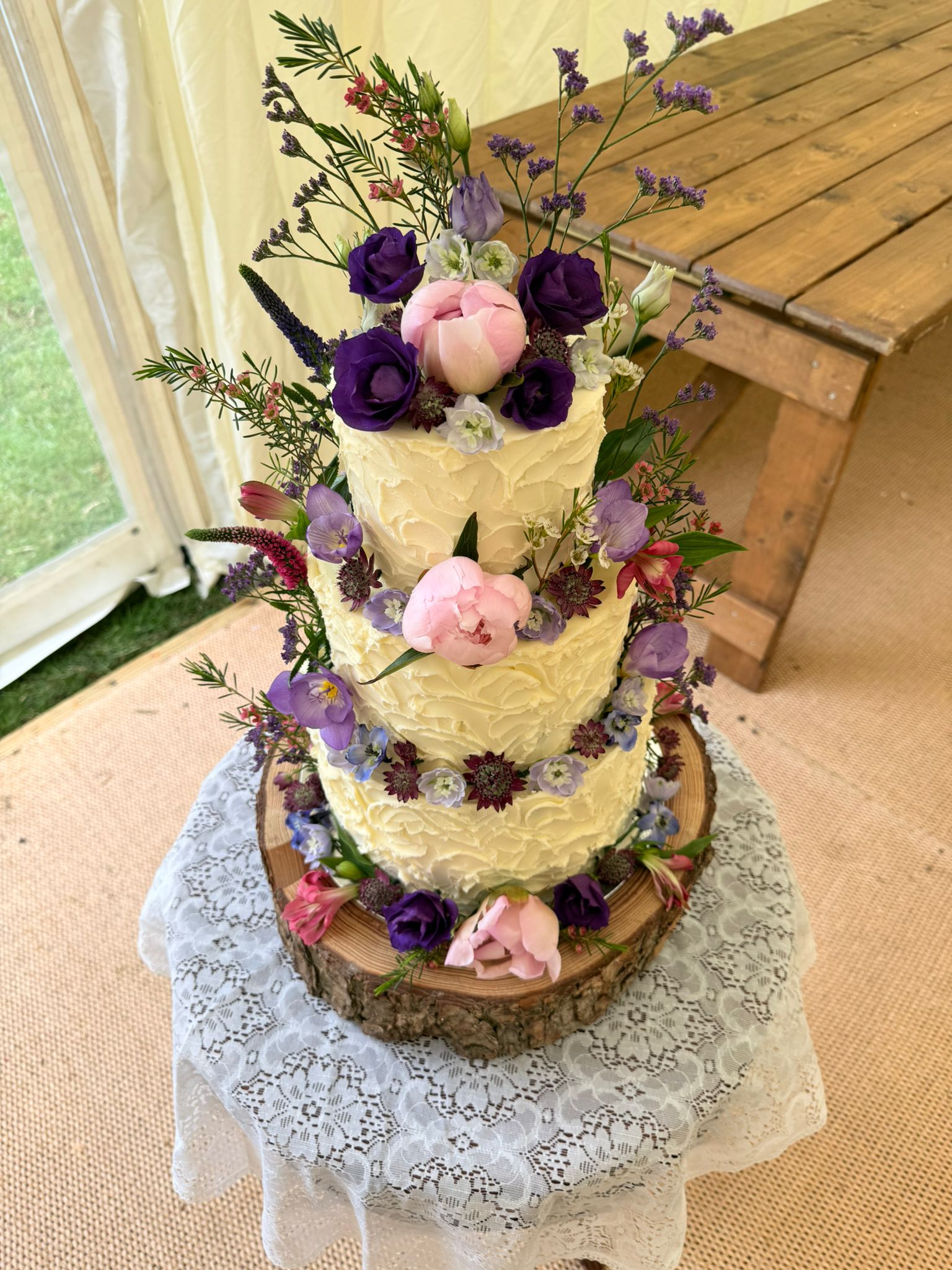 Wedding cake at Jules and Matt's celebration
