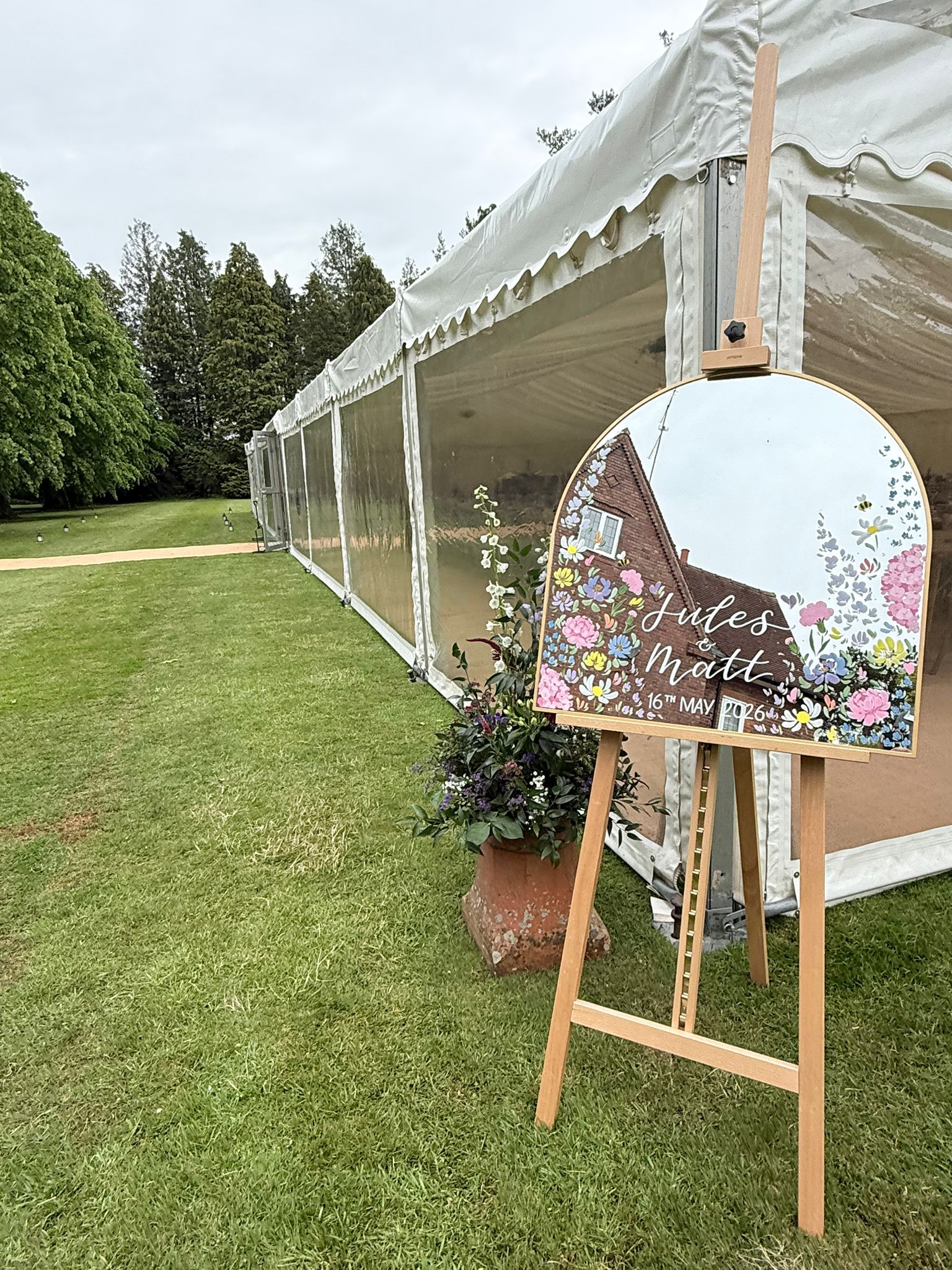 Wedding welcome sign styled by E&M Event Management